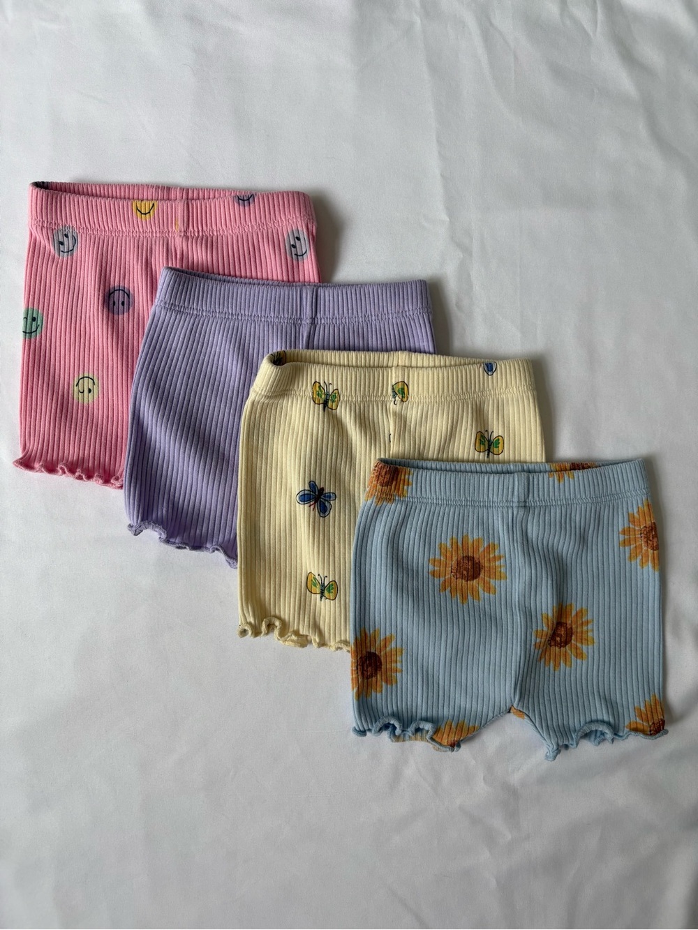 🌸 Baby girl Old Navy Ribbed Print Shorts - Pink, Purple, Yellow, Blue